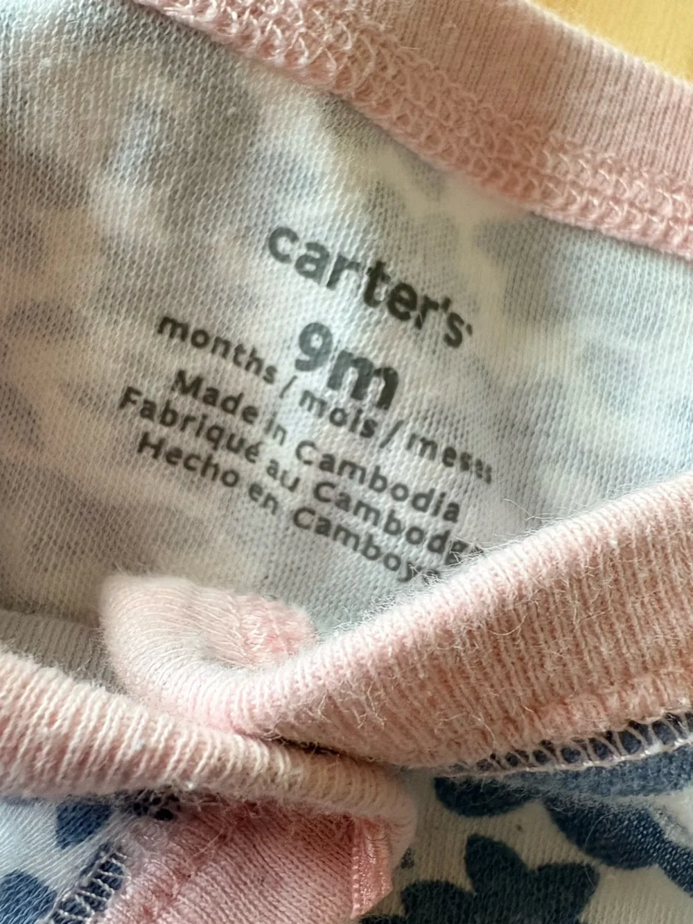 Carter's Blue Floral Footed Pajama with Pink Ballet Design